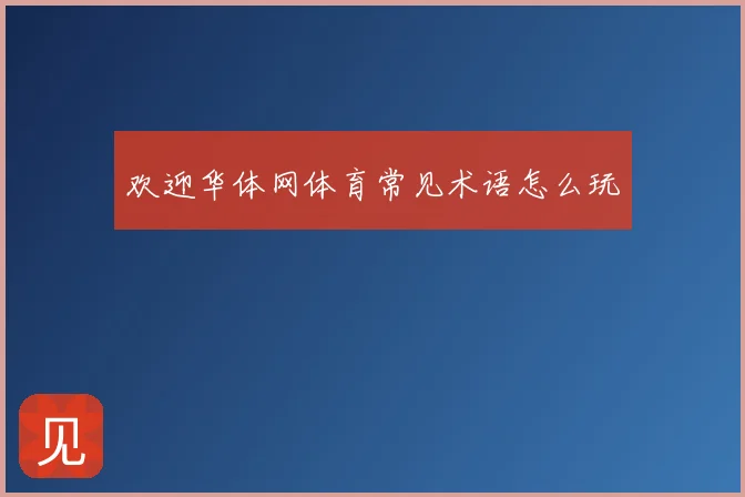 欢迎华体网体育常见术语怎么玩